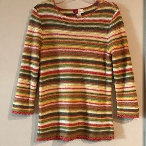 3 quarter length multicolored sweater